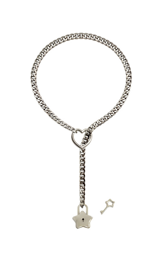 LoveChains™ - Heart-Star Lock & Key Slip Chain