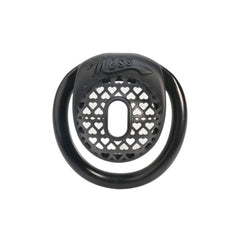 Miss Heart Lattice Ring Lock – Cute Heart Openwork Chastity Ring (Pink / Black)
