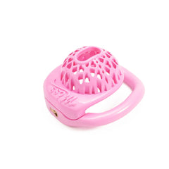 Miss Heart Lattice Ring Lock – Cute Heart Openwork Chastity Ring (Pink / Black)