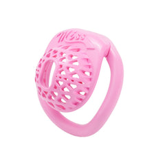 Miss Heart Lattice Ring Lock – Cute Heart Openwork Chastity Ring (Pink / Black)