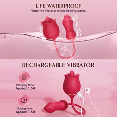Thrusting Rose Licking Vibrator Red