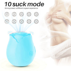 Glow In Dark Rose Vibrator Light Blue