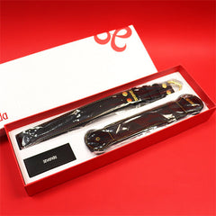 LOCKINK App Controlled Changeable Display Leather LED Collar & Leash Set