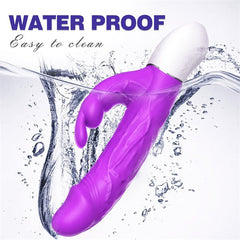 Realistic Rabbit Vibrator with Bunny Ears Purple