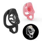 Black, pink and clear adjustable ABS chastity cages