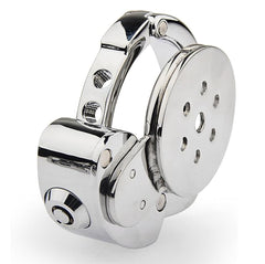 Adjustable stainless steel chastity cage with keyed lock