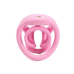 Front view of pink BC.30 resin chastity cage
