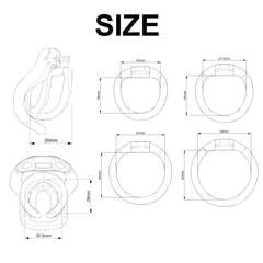 BC.30 resin cage and ring size diagram