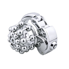 Side view of beaded-front adjustable chastity cage ZC-177