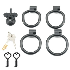 Black low-profile cage with four base rings and keys