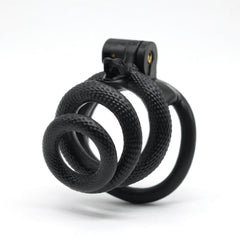 Black snake-style spiral resin chastity cage