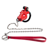 red bull head cage with nose ring and red leash