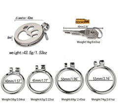 Cat’s Paw cage dimensions with 40, 45, 50 and 55 mm rings