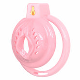 Pink clitoral-shaped soft chastity cage with base ring
