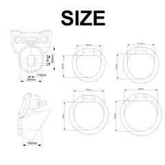 Cute bow flat front cover and four base-ring measurements
