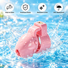 Pink D35 ringless head-enclosing lock in an IPX7 waterproof and rinse-cleaning graphic