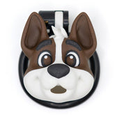 dog-head 3D-printed cage front view