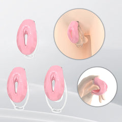 Pink FuFu Y2 cover with three clear retaining clips and fitting illustrations
