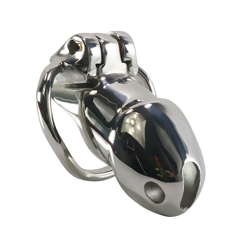 Holy Trainer V1 enclosed stainless steel cage with rounded front, ventilation openings and fitted base ring