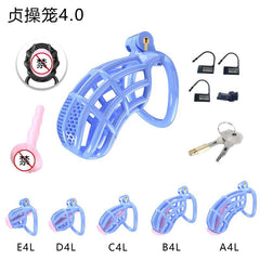 Blue honeycomb resin cage set with A4 through E4 sizes
