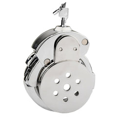 Front view of adjustable stainless steel chastity cage