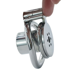 Screw-fastened keyless mechanism on inverted chastity cage LKM-074