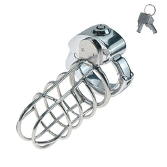 Close-up of ZC-078 integrated lock and open-frame metal cage