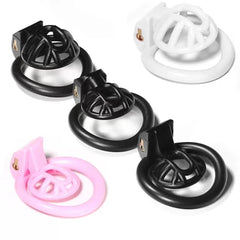 LK-157 inverted mini resin chastity cages in three sizes and colors