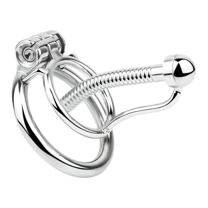 Rapier LKM-031 steel chastity cage with threaded urethral tube