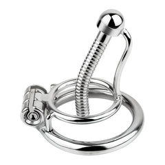 Angled view of Rapier steel cage and threaded urethral tube