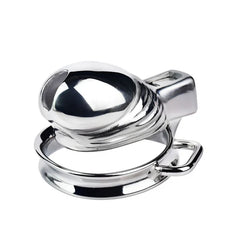 Penis-shaped stainless steel cage with round base ring
