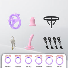 Flat ABS Chastity Cage with Inverted Plug Options