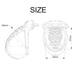 MISS heart cage measurement chart showing 40 mm length