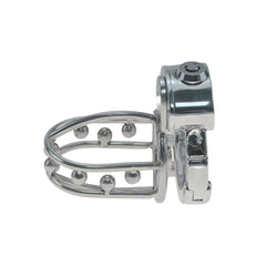 Side view of open-frame adjustable chastity cage ZC-077