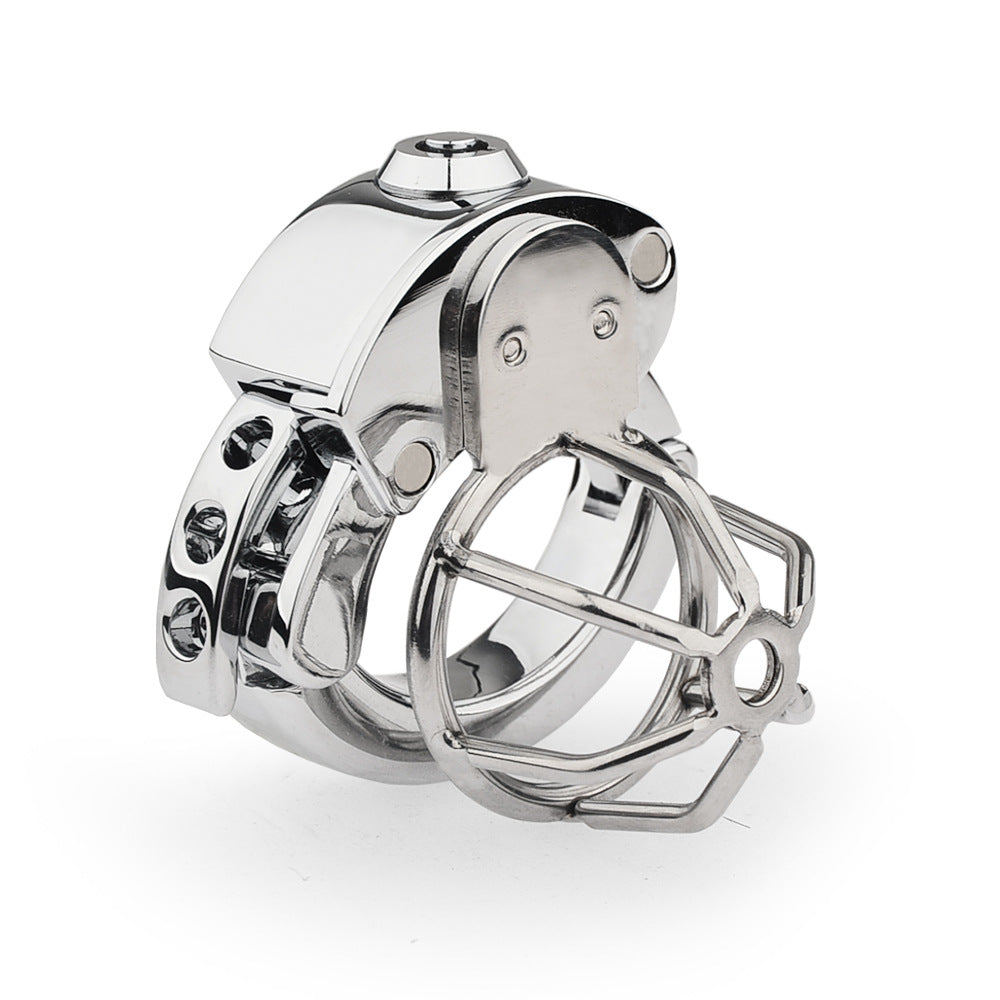 Open-frame adjustable stainless steel chastity cage