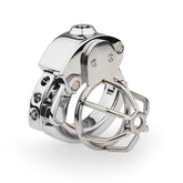 Open-frame adjustable stainless steel chastity cage