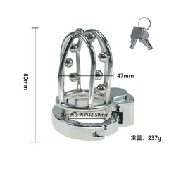 ZC-077 front view showing 80mm overall height 47mm cage width and 237g weight