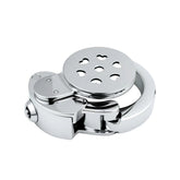 Patterned inverted flat stainless steel chastity cage main view