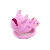Pink Demon spiked resin chastity cage front view
