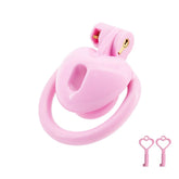 Pink love-shape inverted resin chastity lock with keys