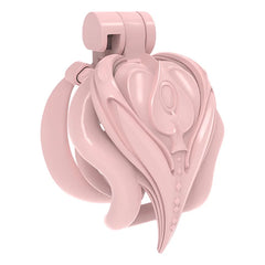 Pink ultra-compact 3D-printed resin shield chastity cage