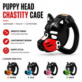 puppy-head chastity cage in six muzzle accent colors