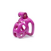 Nub Purple Cobra Male Chastity Cage with 4 Rings