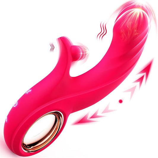 10 Vibrating &7 Thrust Modes & Heating Rabbit Vibrator Hot Pink