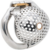 S158 small perforated open-tip stainless steel chastity cage