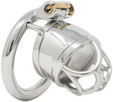 S203 rounded open-tip stainless steel chastity cage standard with circular ring
