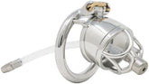 S204 open-tip stainless steel urethral chastity cage standard with circular ring