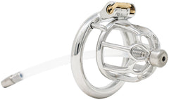 S206 urethral stainless steel chastity cage small with circular ring