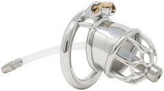 S208 stainless steel urethral chastity cage standard with circular ring