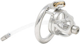 S210 urethral stainless steel chastity cage small with circular ring